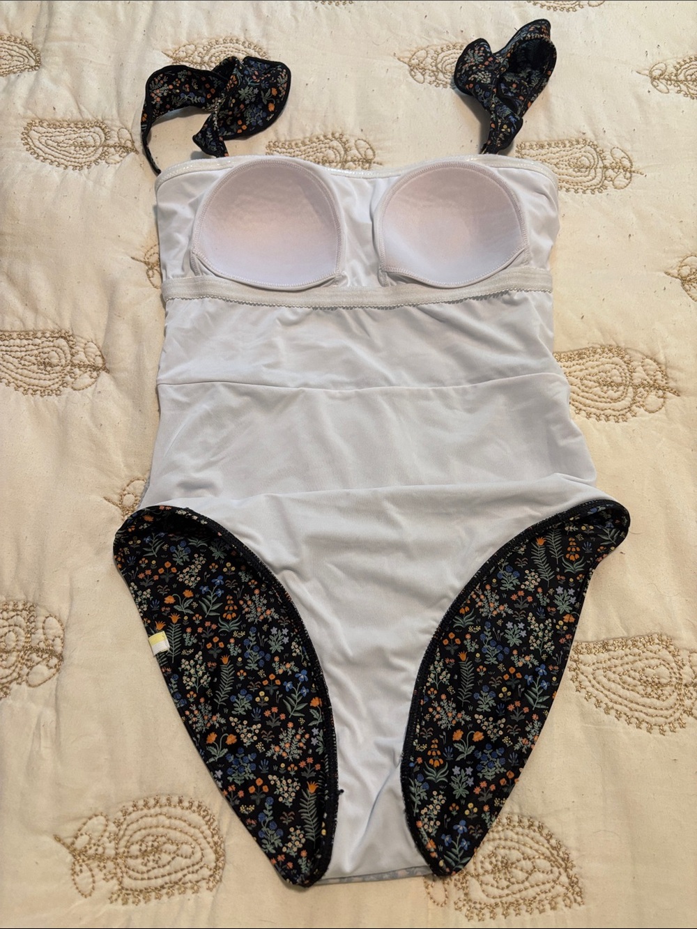summersalt Floral One-Piece Swimsuit in Black and White - Picture 4 of 6